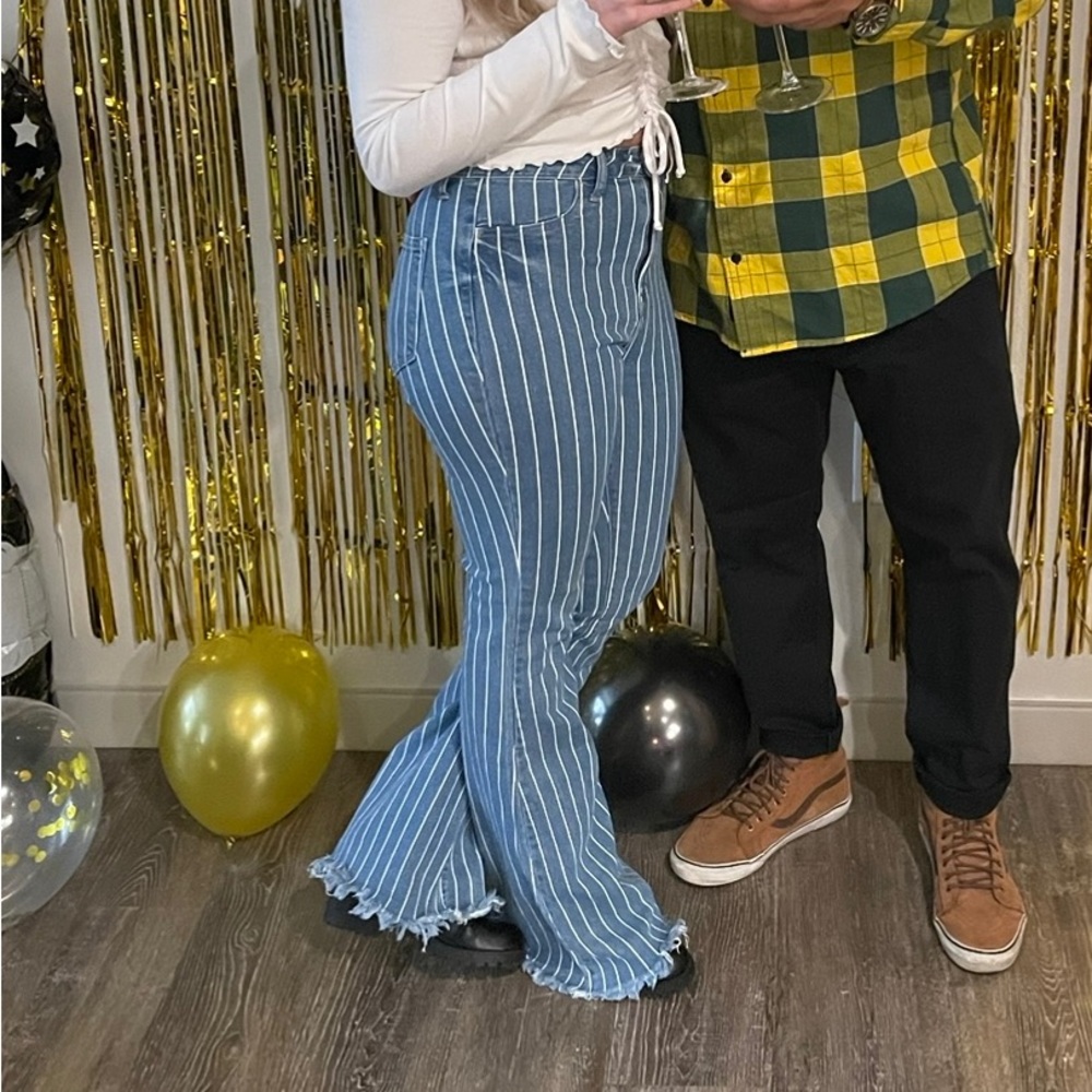 Cello Bootcut/Flare Pinstripe Jeans